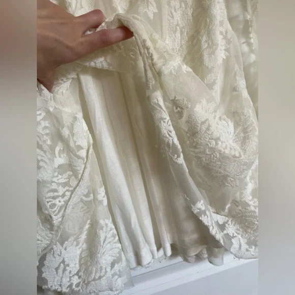 Free People Long Sleeve Lace Dress in White - Picture 4 of 14